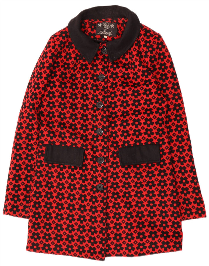 Soprabito da donna con motivo astratto Collectif UK 10 piccolo poliestere rosso