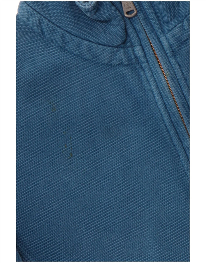 FAT FACE Felpa da uomo con zip e collo in cotone blu medio