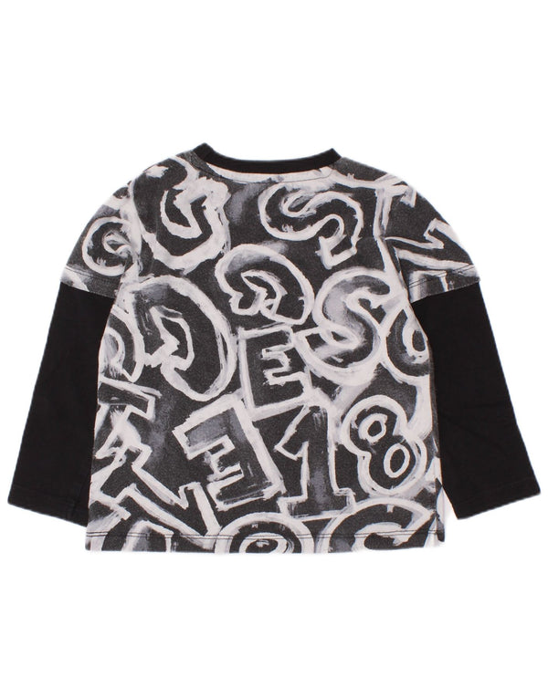 Guess Maglietta grafica per neonato a maniche lunghe 18-24 mesi Nera