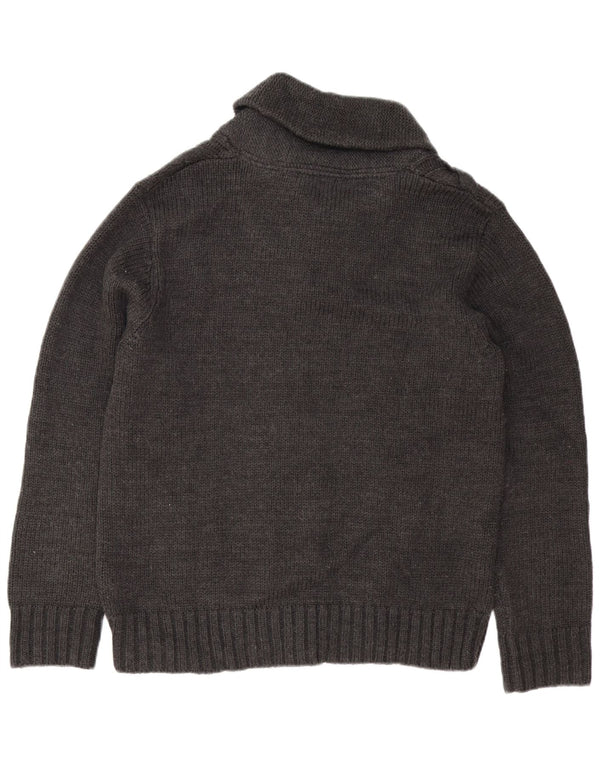 MARKS & SPENCER Maglione da uomo con collo a scialle autografo grande grigio