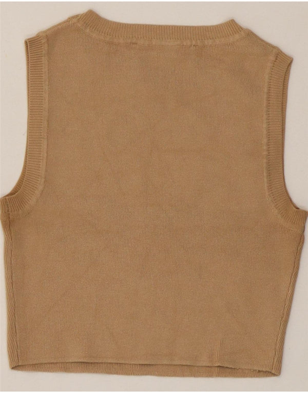 Canotta corta da donna Zara UK 10 piccola Beige