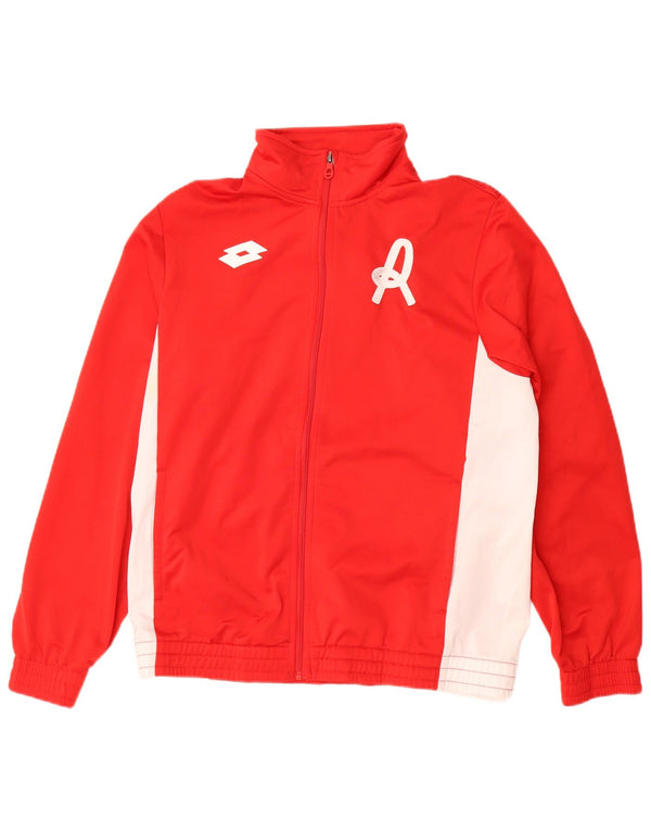 Giacca da tuta grafica da uomo Lotto Top in poliestere color block rosso medio
