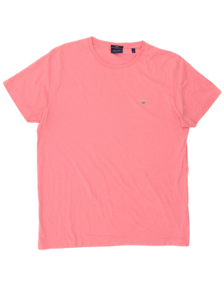 Gant T-shirt regolare da uomo Top grande in cotone rosa