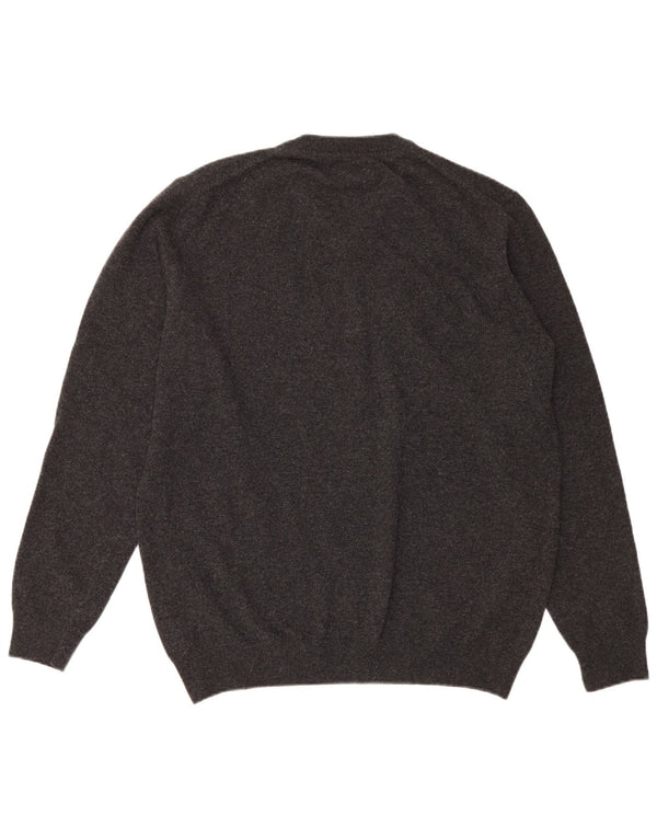 Maglione maglione con scollo a V da uomo Barbour 2XL lana grigia