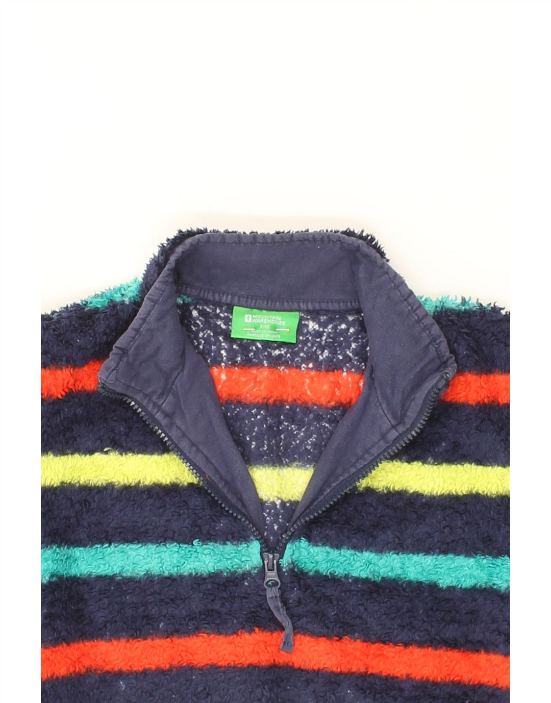 MOUNTAIN WAREHOUSE Boys Fleece Jumper 9-10 Years Navy Blue Striped Vintage Mountain Warehouse and Second-Hand Mountain Warehouse from Messina Hembry 