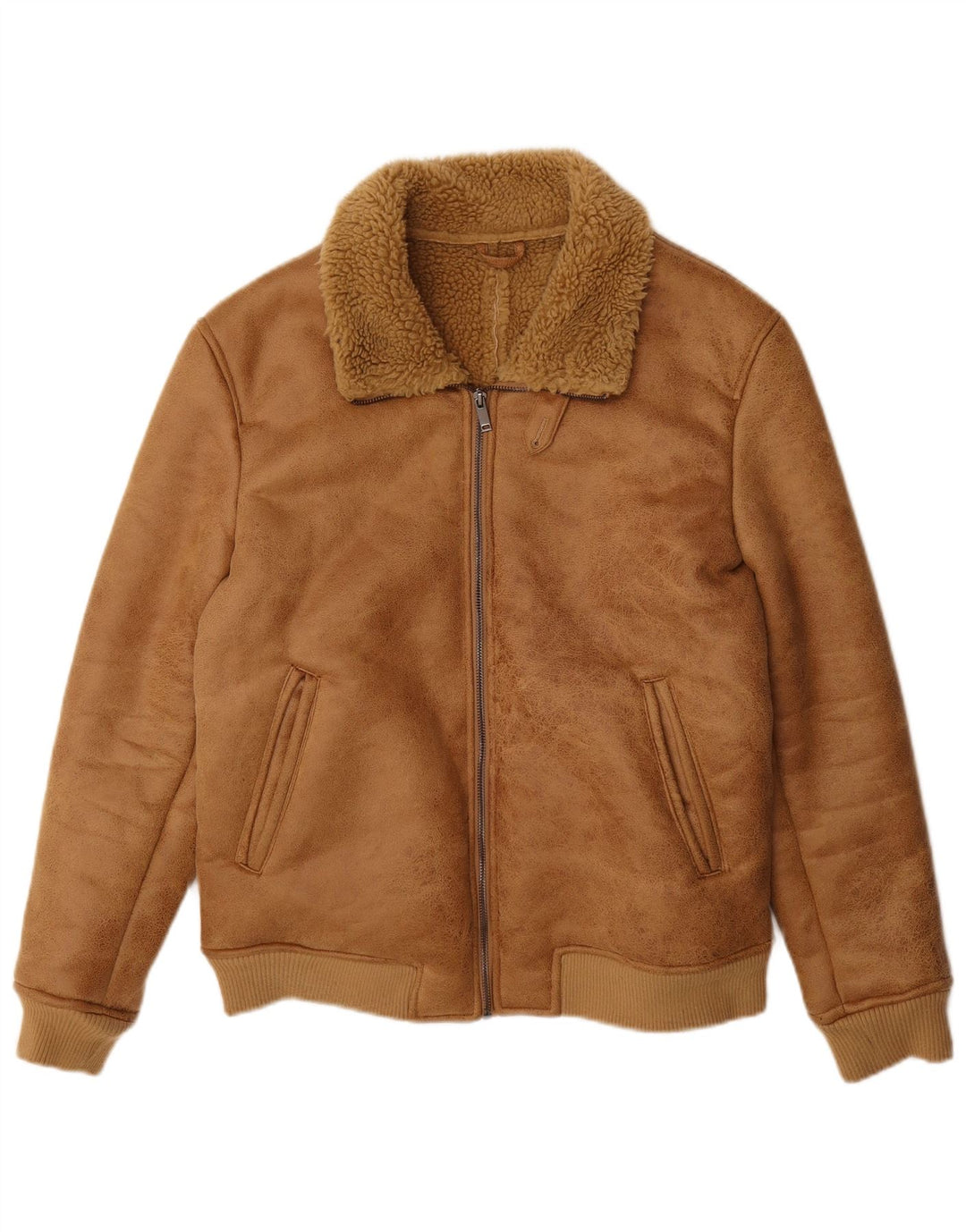 Giacca Sherpa da uomo in pelliccia sintetica Piombo UK 38 Poliestere beige medio