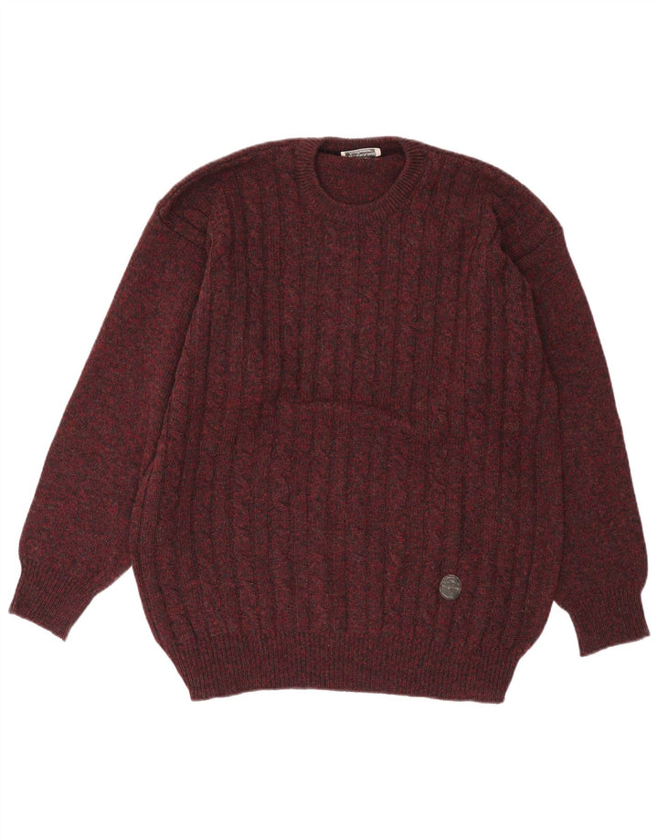 Maglione Maglione Girocollo Uomo Trussardi XL Bordeaux Chiazzato