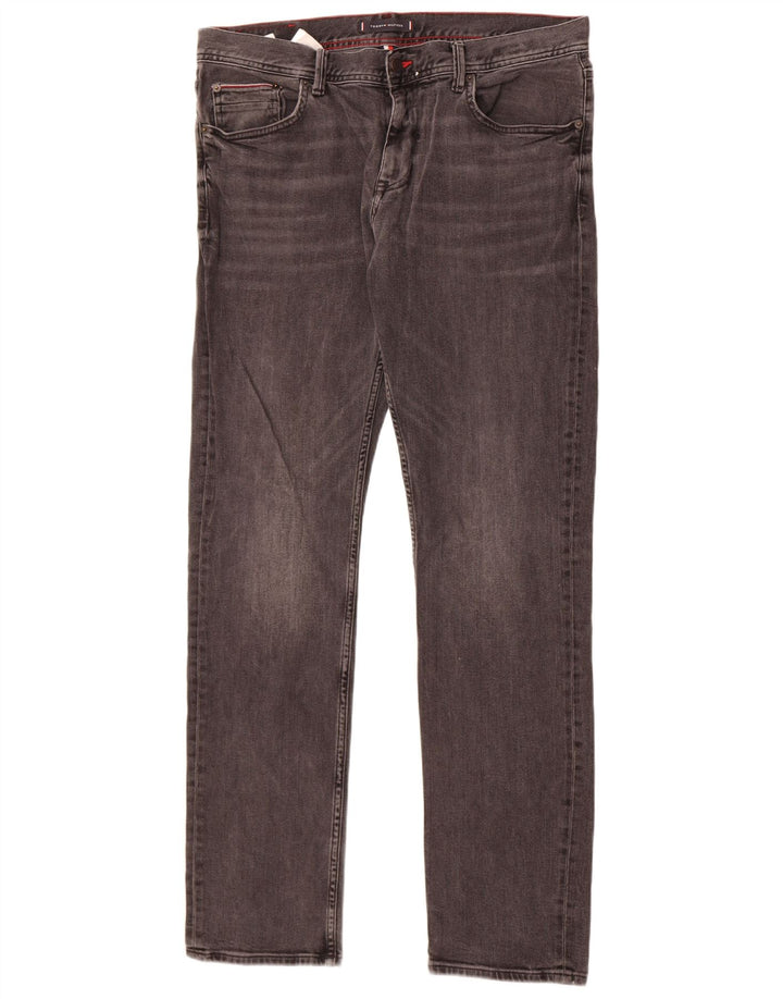 Tommy Hilfiger Uomo Bleecker Slim Jeans W36 L34 Cotone Grigio