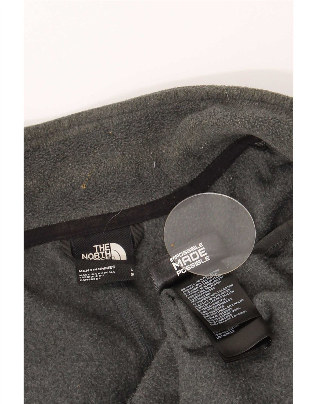 Giacca in pile da uomo The North Face Liner UK 40 Large Grigio Poliestere