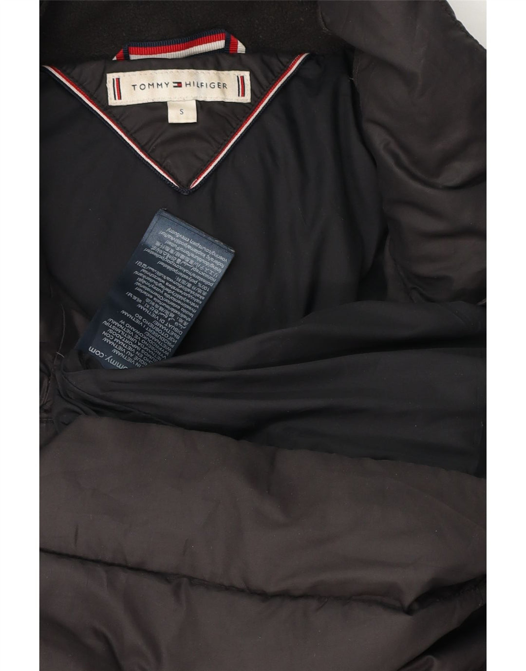 Cappotto imbottito oversize da donna Tommy Hilfiger UK 10 piccolo poliestere nero