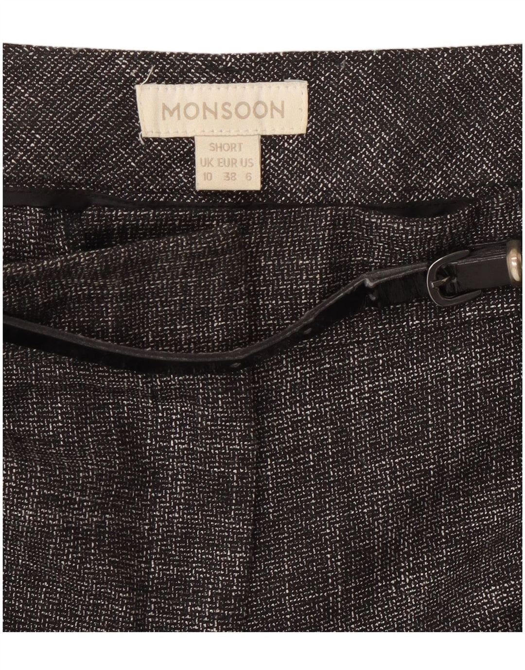 MONSOON Pantaloni casual corti da donna UK 10 Small W27 L28 Grigio chiazzato