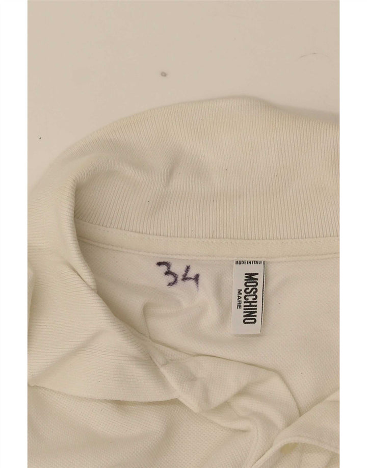 Polo da uomo Moschino in cotone bianco medio