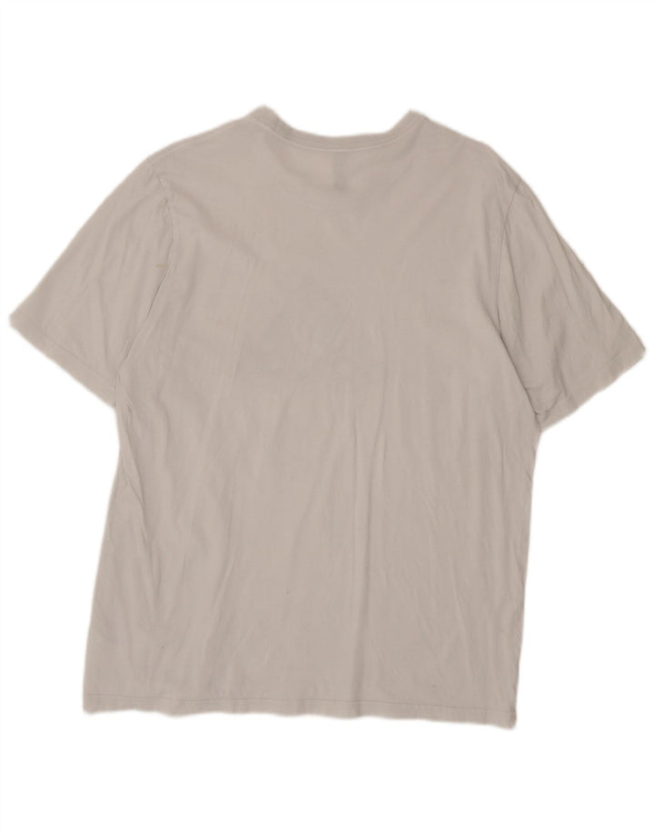 T-shirt grafica da uomo Adidas Top grande in cotone grigio