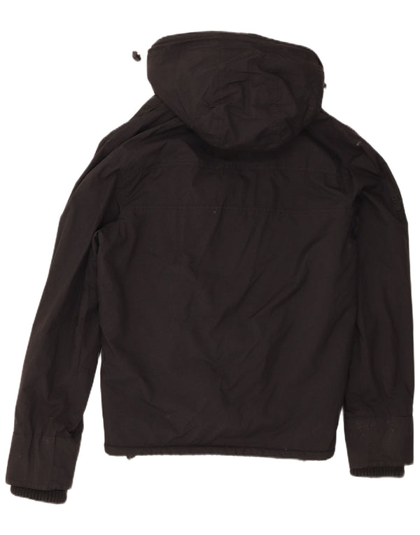 Giacca a vento da uomo con cappuccio Superdry Windcheater UK 40 Large in nylon nero