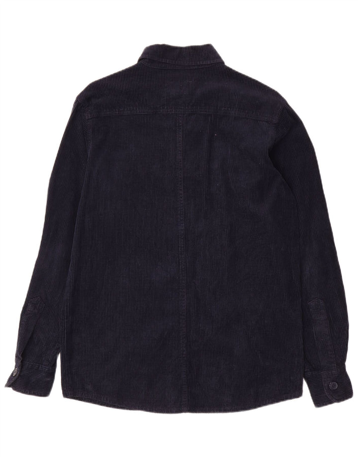 Camicia da uomo in velluto a coste Superga, cotone blu navy medio