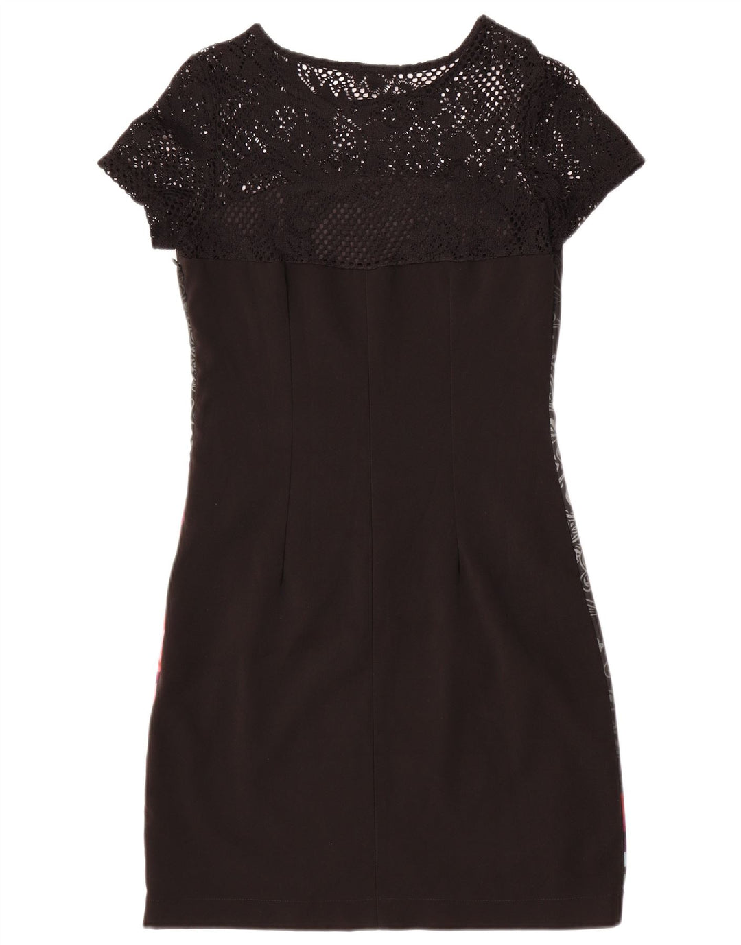 Desigual Abito tubino grafico da donna EU 38 Medio Nero floreale