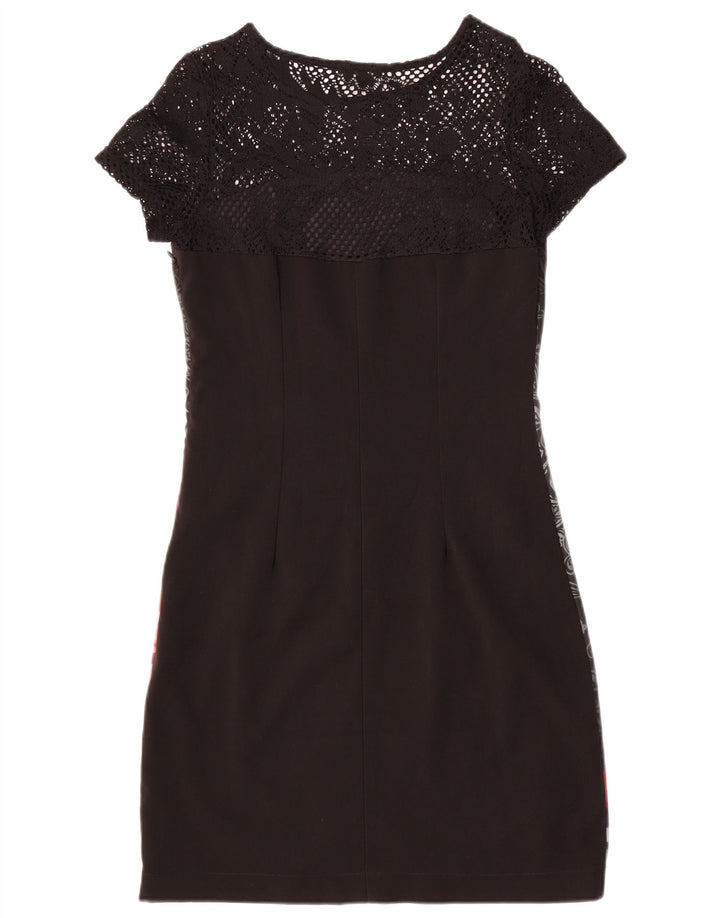 Desigual Abito tubino grafico da donna EU 38 Medio Nero floreale