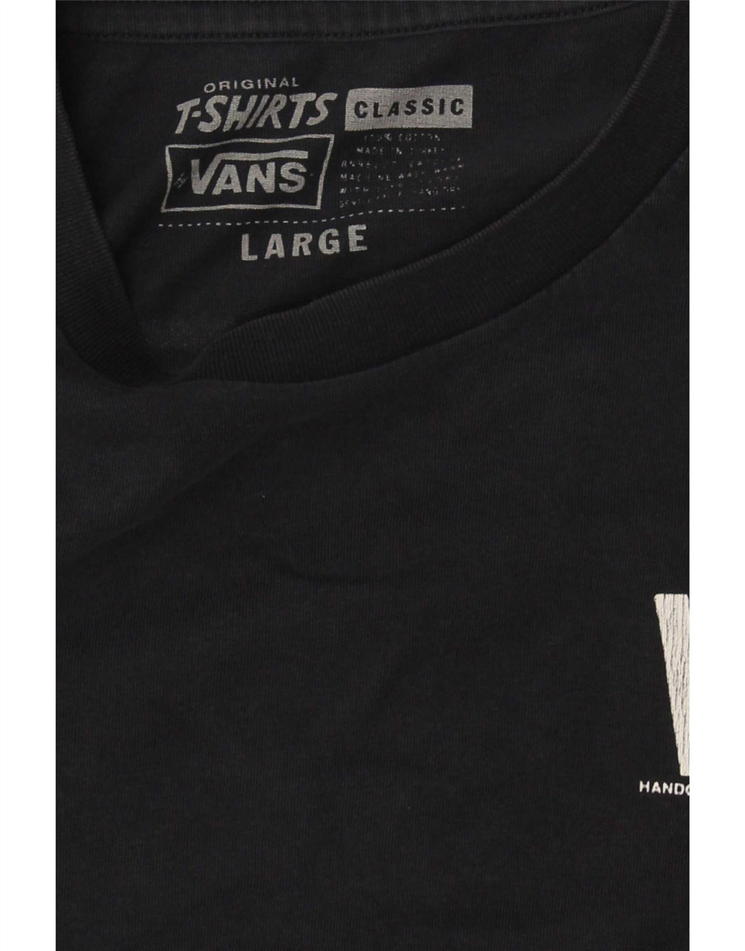 T-shirt grafica da uomo Vans Top Large in cotone blu navy