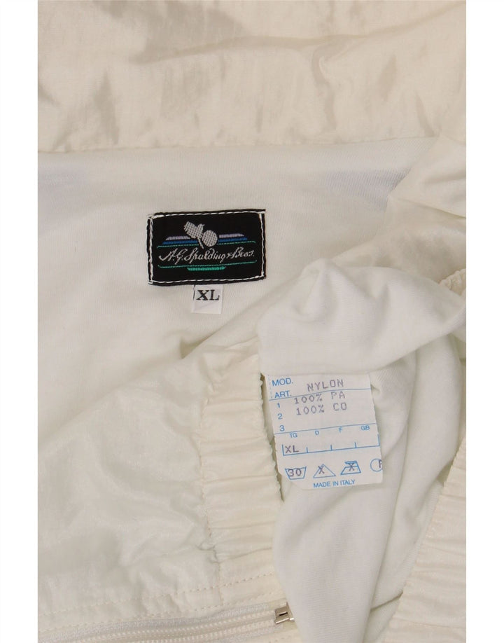 Giacca da tuta da uomo A.G. Spalding & Bros XL in nylon color block bianco