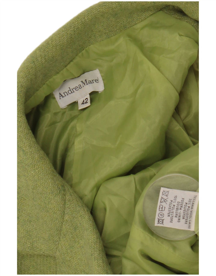 ANDREA MARE Giacca Blazer 3 Bottoni Donna IT 42 Verde Medio Lana