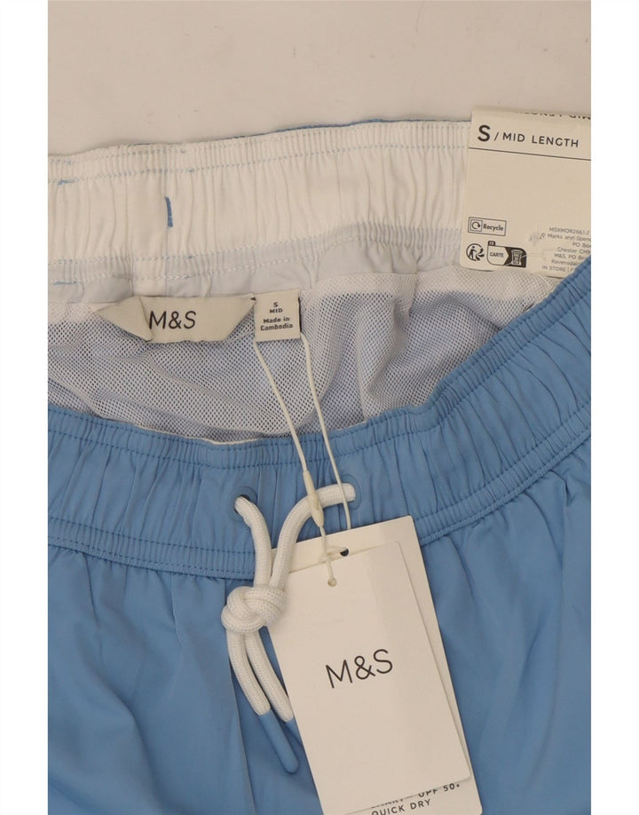 Pantaloncini da bagno da donna Marks & Spencer UK 10 piccoli poliestere blu