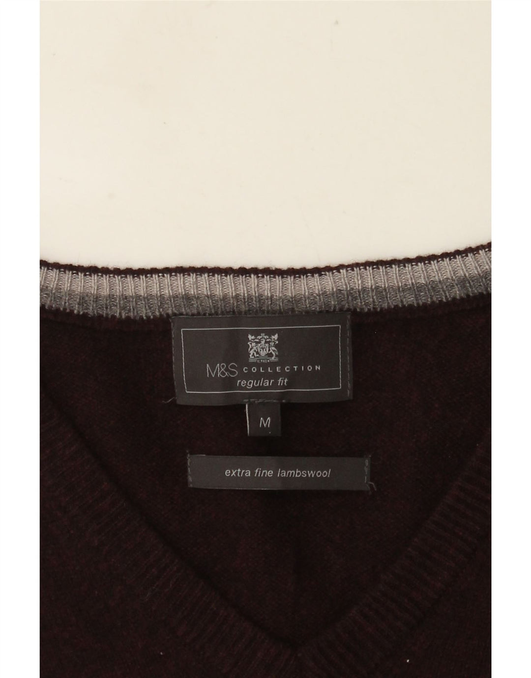 Canotta da uomo Marks & Spencer vestibilità regolare Canotta media bordeaux in lana d'agnello