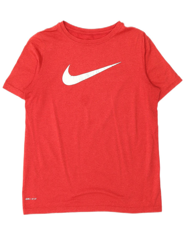 T-shirt grafica Nike da bambino Dri Fit Graphic 12-13 anni Large rossa in poliestere