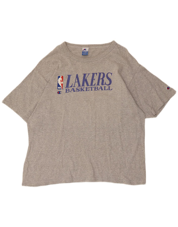 T-shirt grafica da donna Champion Lakers Top UK 20 2XL cotone grigio