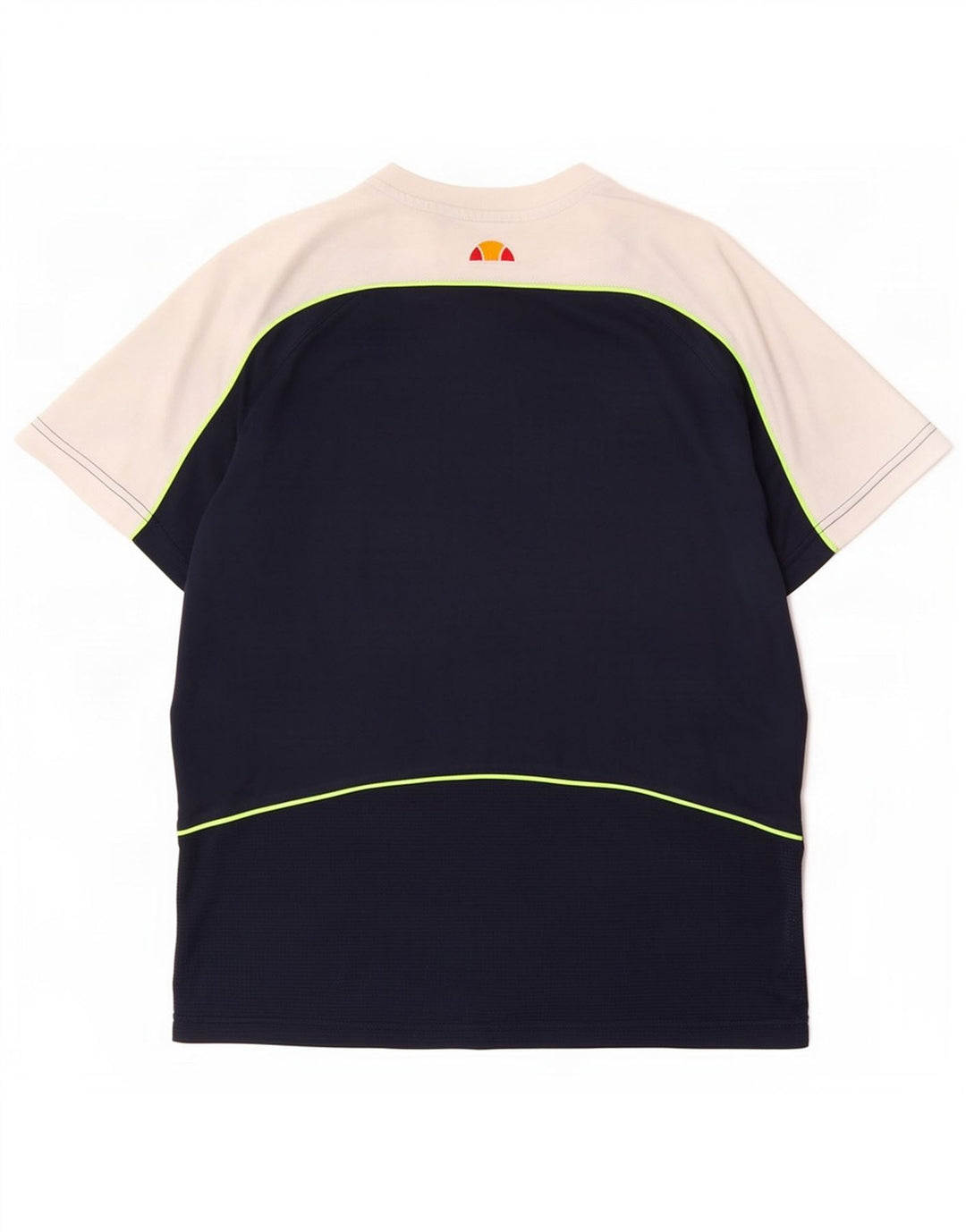 T-shirt grafica da uomo Ellesse Top Small in poliestere color block blu navy