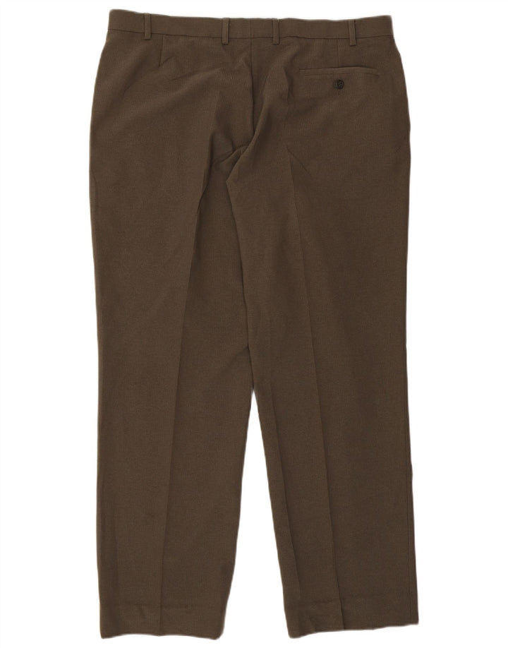 Pantaloni da abito dritti da uomo Marks & Spencer W40 L30 kaki