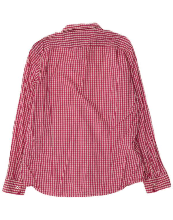 Camicia Hugo Boss da uomo vestibilità regolare XL cotone a quadretti rosa
