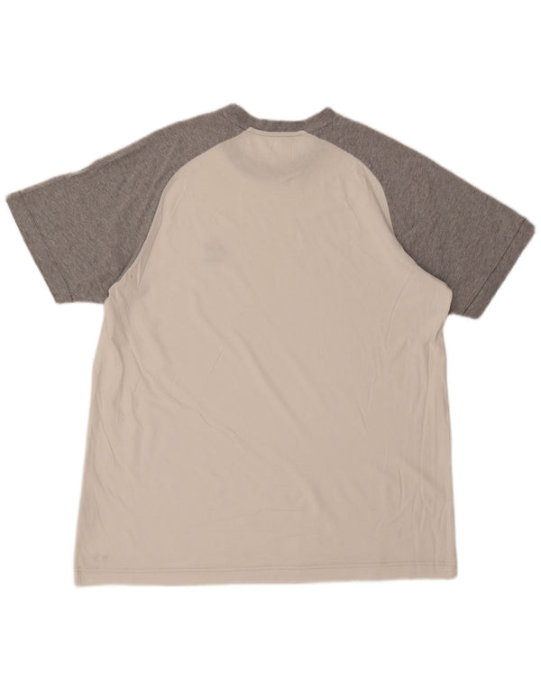 T-shirt da uomo LOTTO Top UK 46/46 3XL Cotone color block bianco