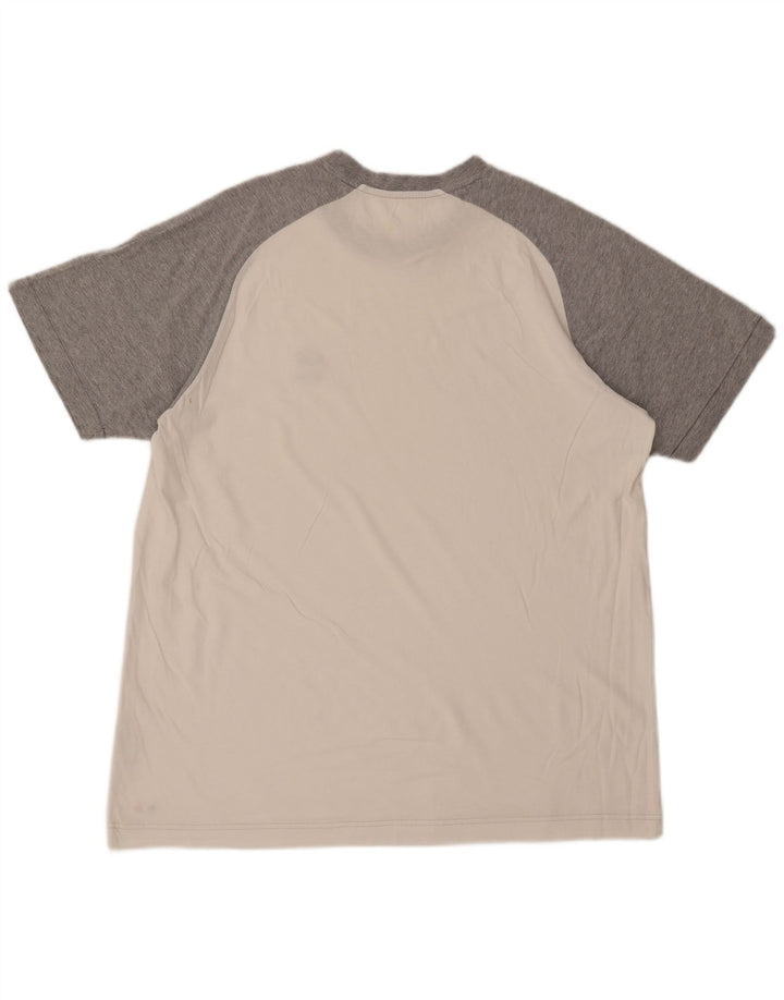 T-shirt da uomo LOTTO Top UK 46/46 3XL Cotone color block bianco