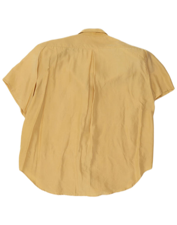 BALLOON Womens Oversized Short Sleeve Shirt Blouse IT 38 XS Yellow Silk