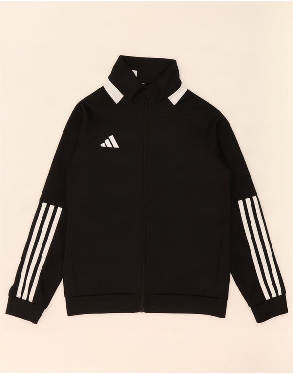 Adidas Boys Aeroready Tracksuit Top Jacket 11-12 Years Black Colourblock