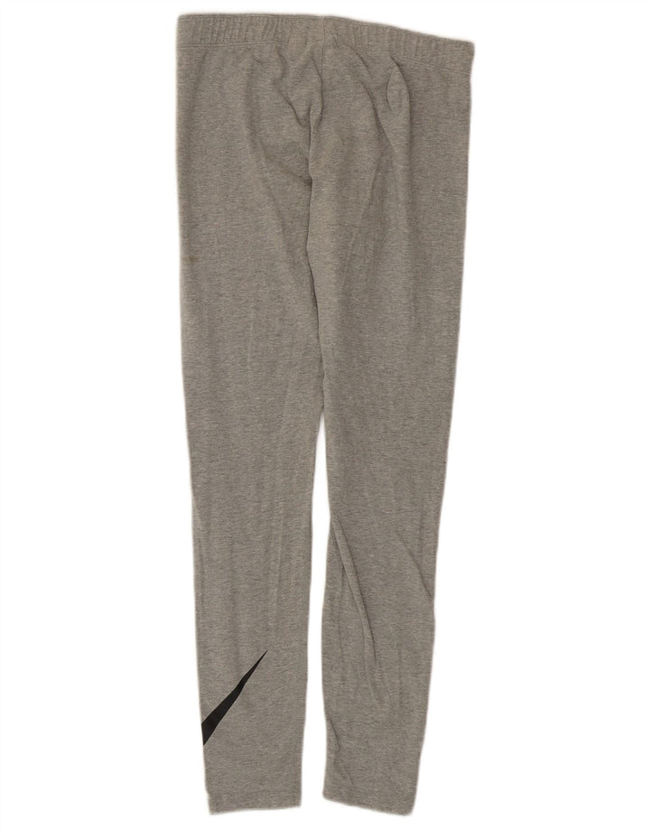 NIKE Womens Graphic Leggings Medium Grey Cotton Sports