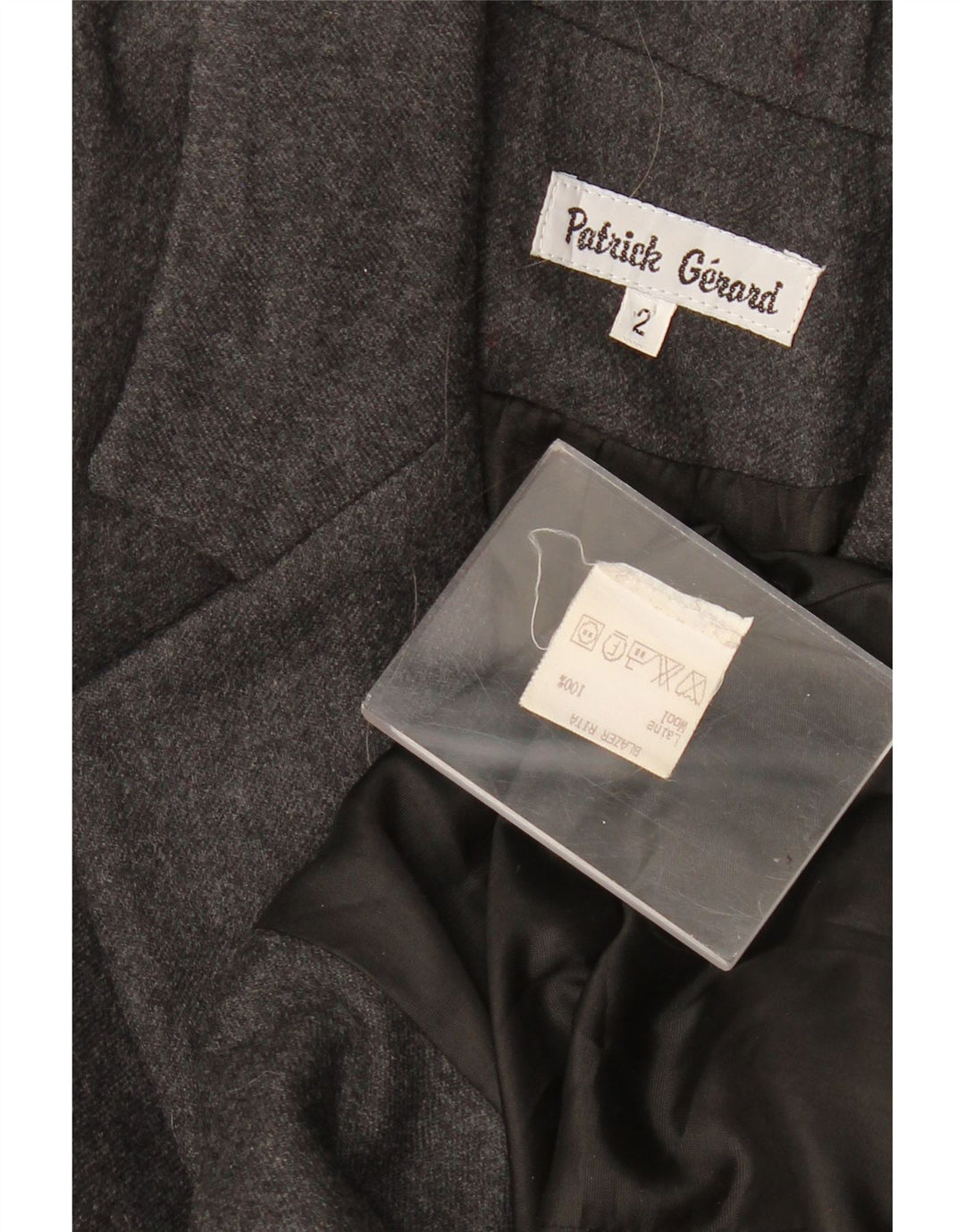 Giacca blazer vintage da donna a 1 bottone con linea lunga US 2 XS in lana grigia