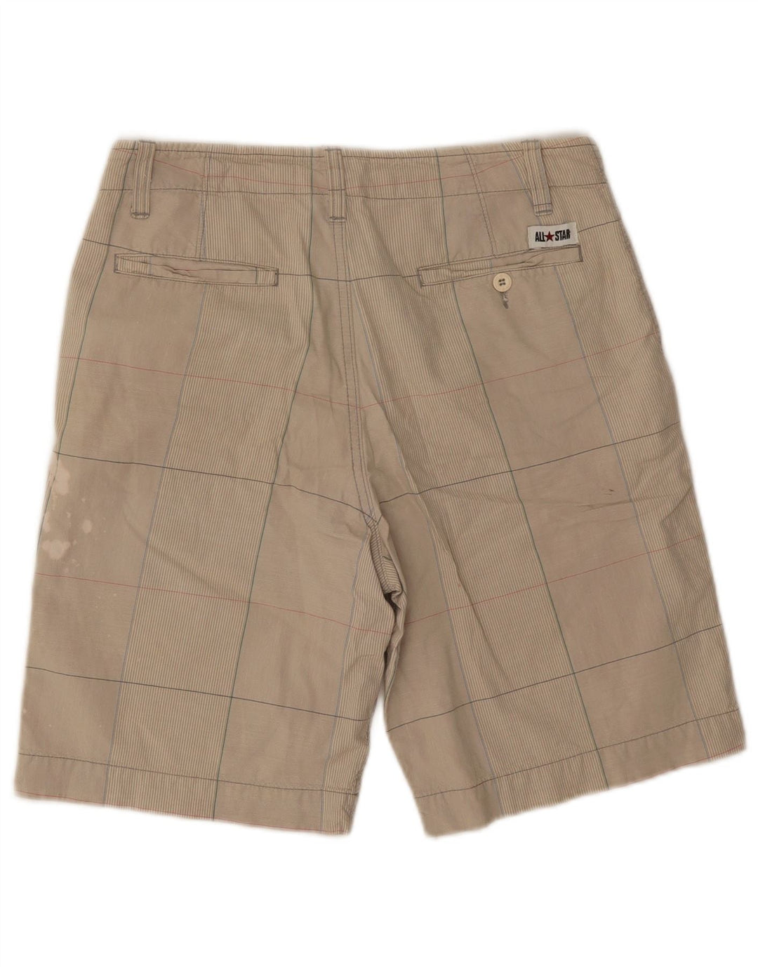 Pantaloncini chino da uomo Converse piccoli W28 in cotone a quadri beige