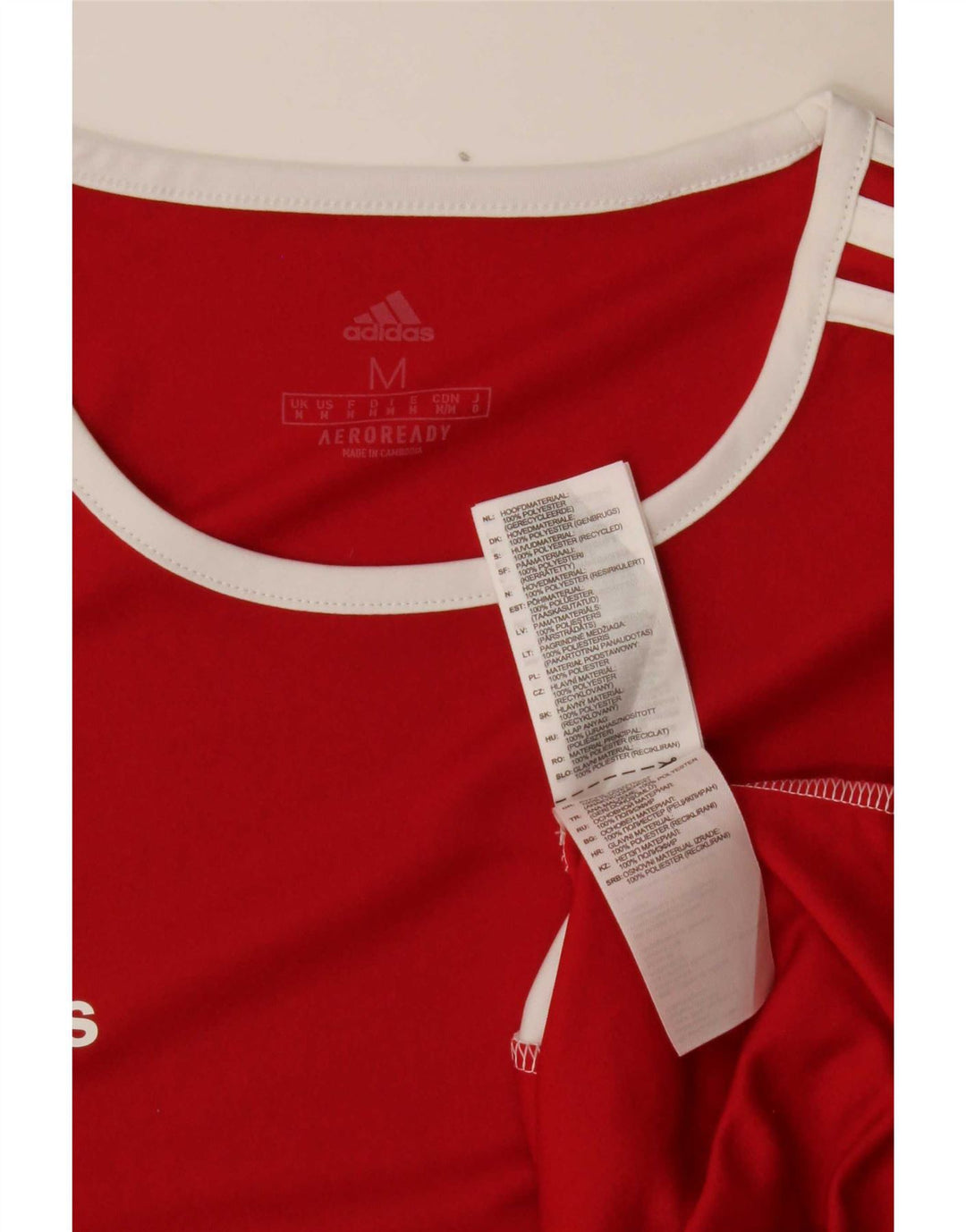 T-shirt Adidas Aeroready da uomo Top in poliestere color block rosso medio
