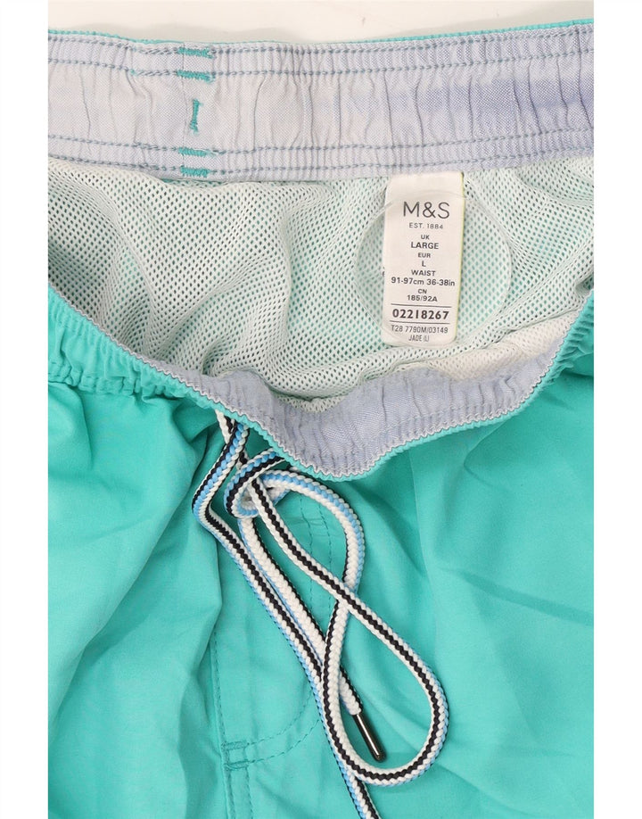 Pantaloncini da bagno da uomo Marks & Spencer grandi in cotone turchese