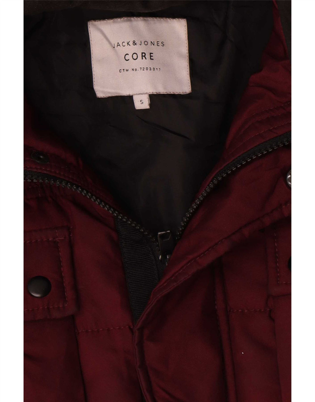 Giacca imbottita con cappuccio da uomo Jack & Jones UK 36 piccola bordeaux in poliestere
