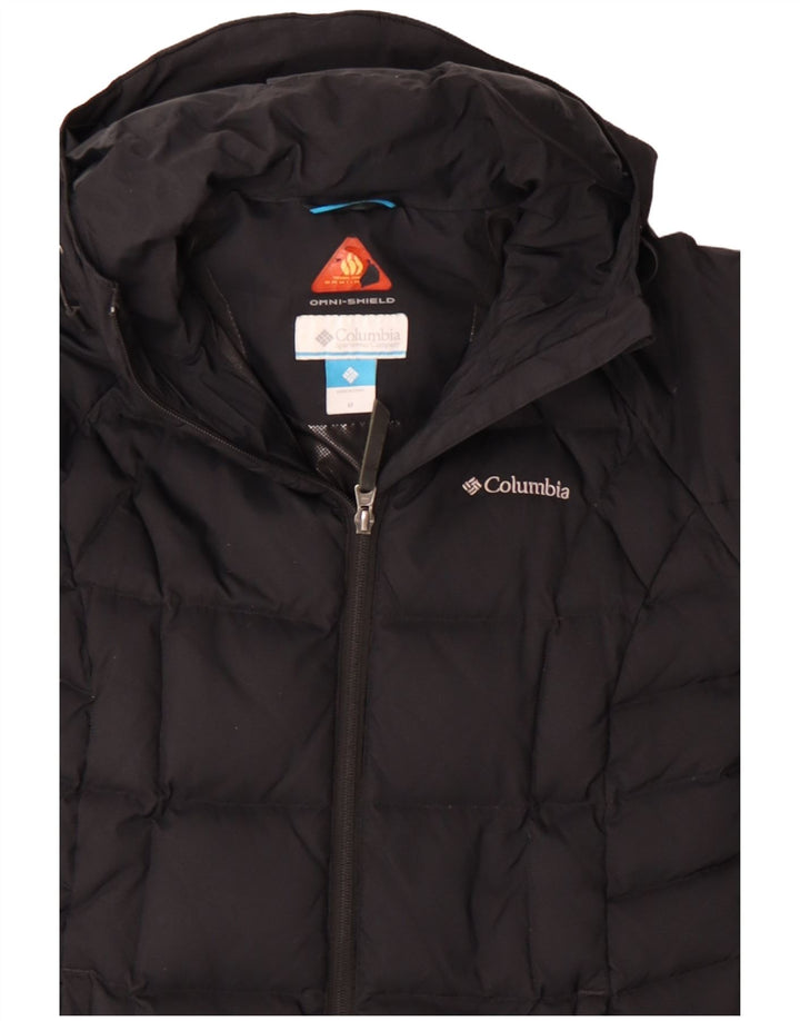 COLUMBIA Cappotto imbottito con cappuccio Omni-Shield da donna UK 14 Nylon nero medio