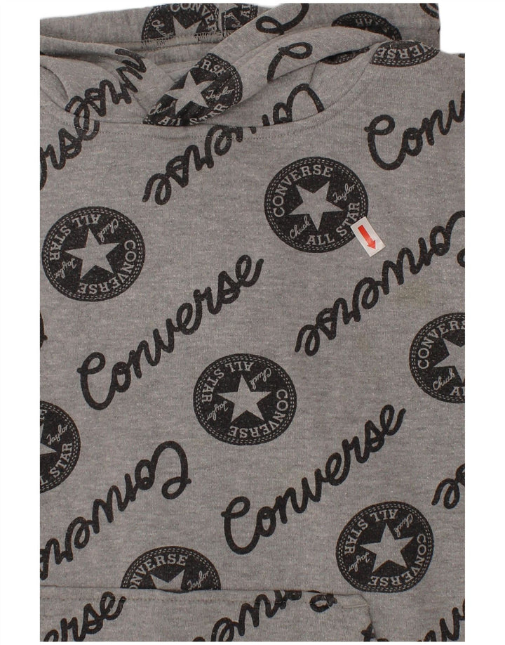 Maglione con cappuccio grafico Chuck Taylor da ragazzo Converse 10-11 anni Grigio medio