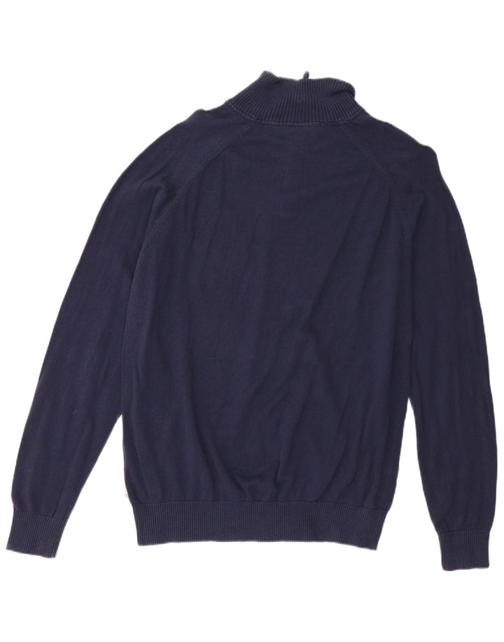 Timberland Maglione da uomo con vestibilità regolare e collo con zip, grande, in cotone blu navy