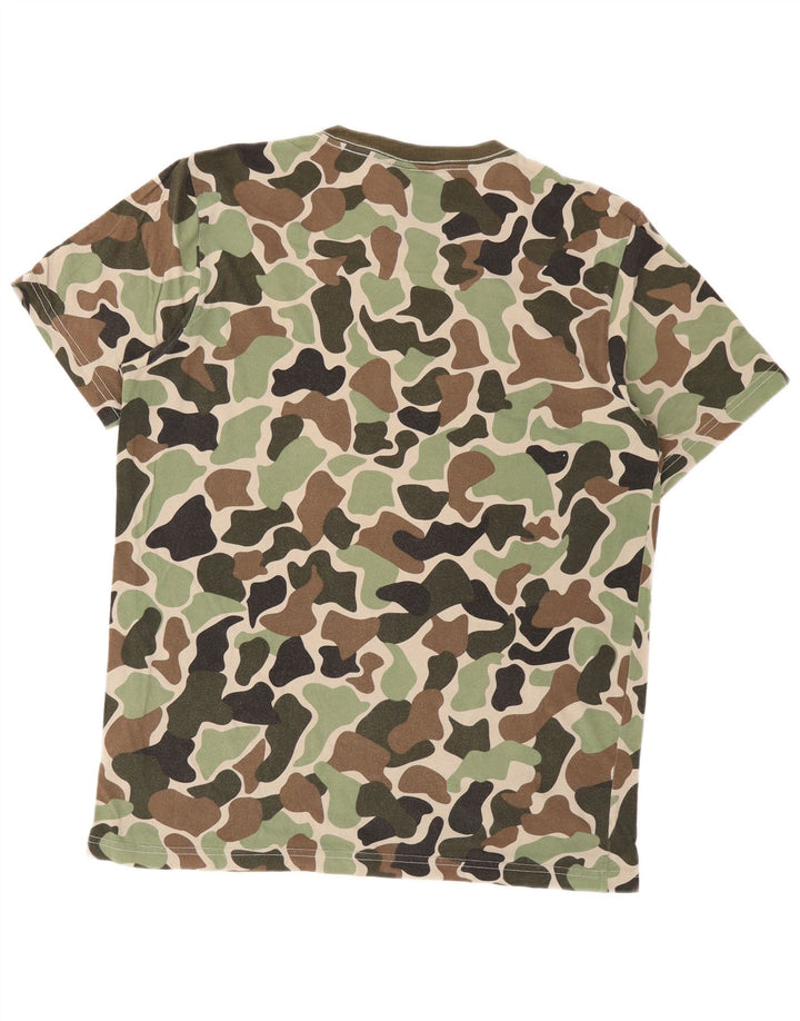 T-shirt grafica da uomo Adidas Top in cotone mimetico verde medio