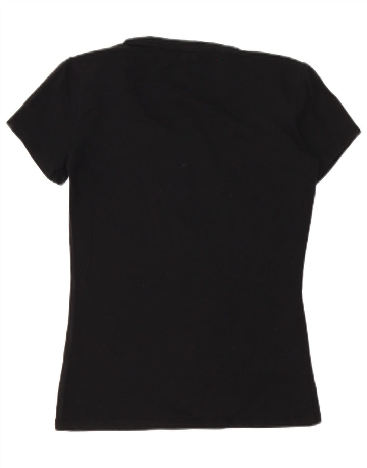 Guess T-shirt grafica da donna Top UK 10 Small Nera