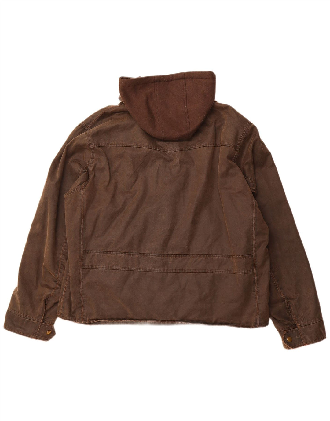 HARD ROCK CAFE Giacca cerata con cappuccio da uomo London UK 44 2XL Cotone marrone