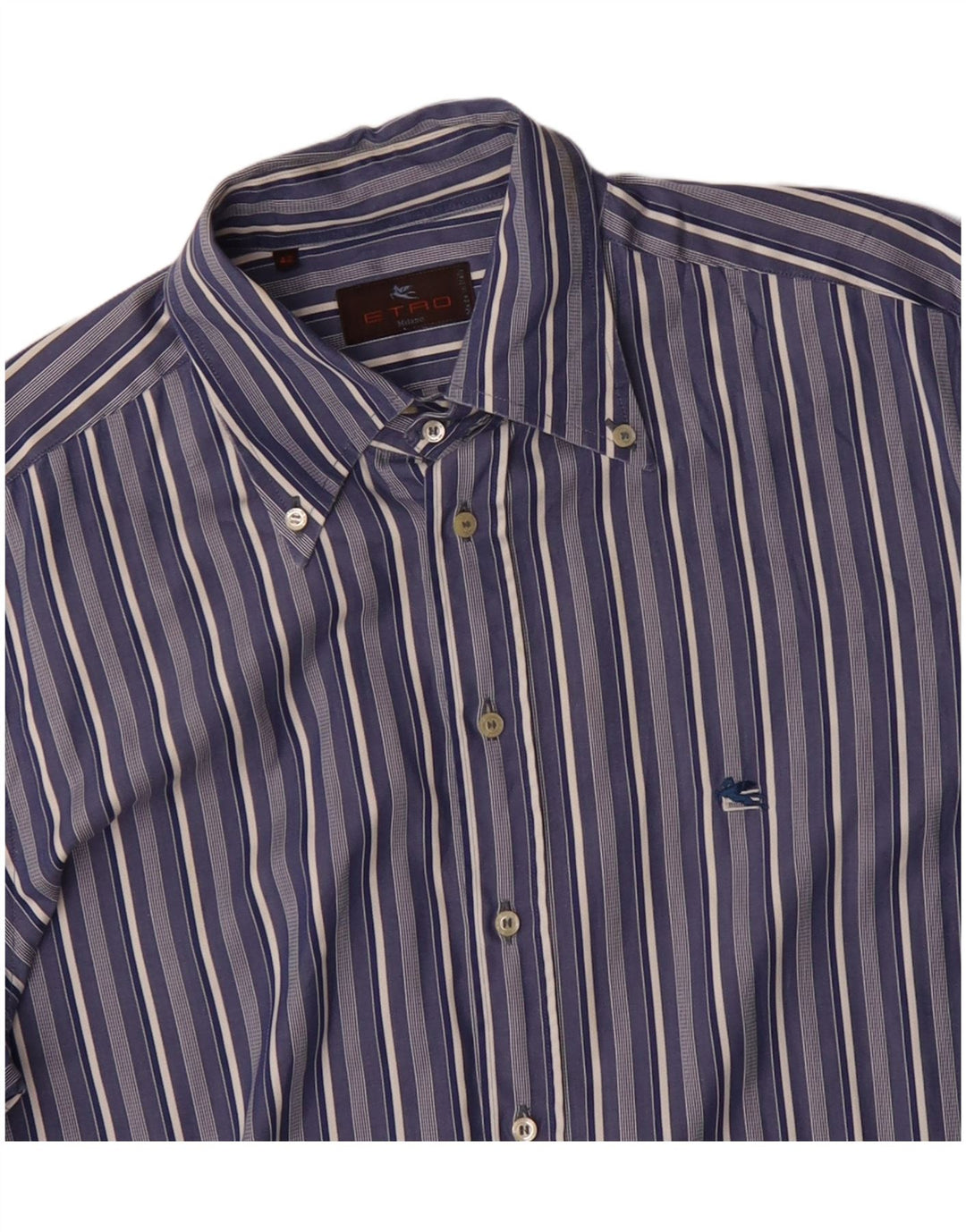 Camicia da uomo Etro taglia 42 in cotone a righe grandi blu