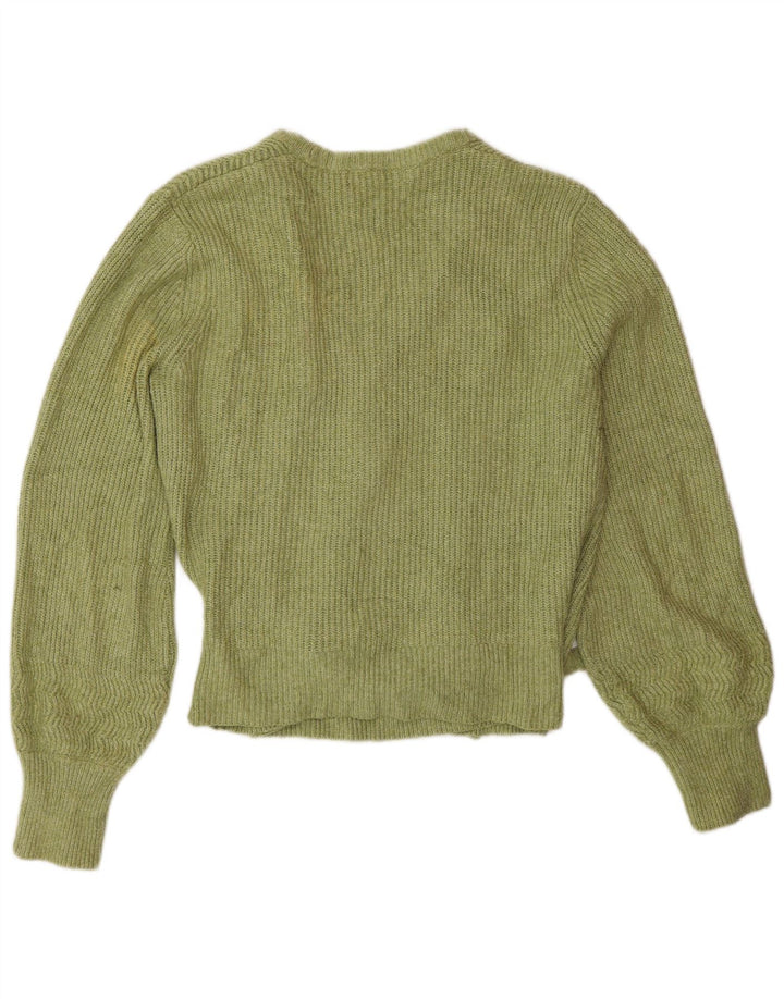 Maglione cardigan avvolgente da donna Marks & Spencer UK 14 Cotone verde medio