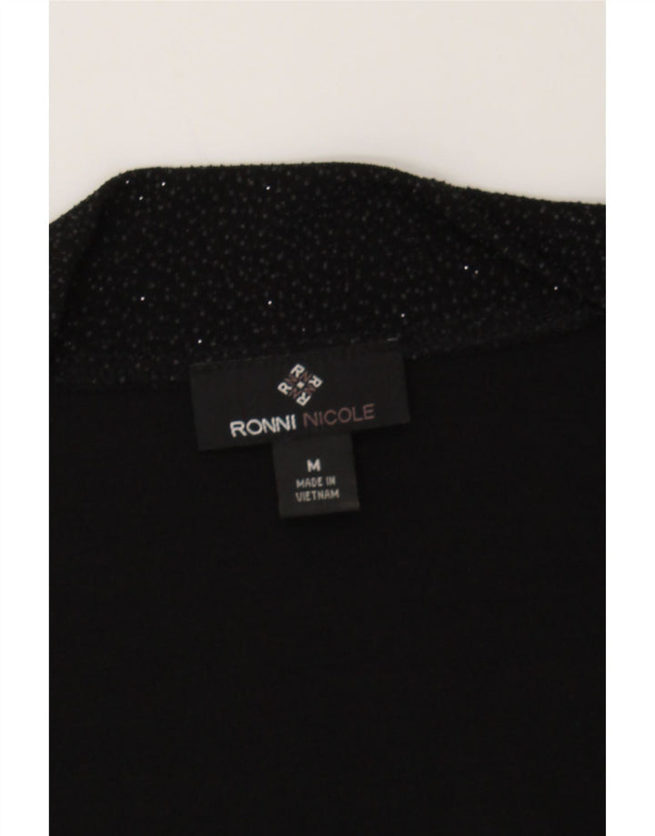 RONNI NICOLE Womens Crop Blazer Jacket UK 12 Medium Black Flecked Vintage Ronni Nicole and Second-Hand Ronni Nicole from Messina Hembry 
